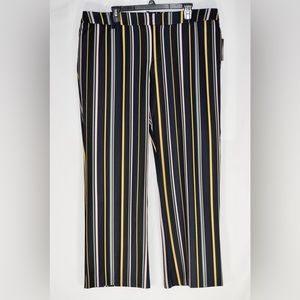 Eloquii Striped Pants - Black, Yellow, White